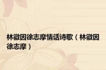 林徽因徐志摩情话诗歌（林徽因徐志摩）