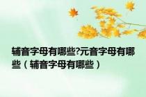 辅音字母有哪些?元音字母有哪些（辅音字母有哪些）