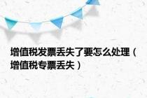 增值税发票丢失了要怎么处理（增值税专票丢失）