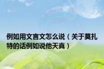 例如用文言文怎么说（关于莫扎特的话例如说他天真）