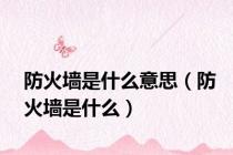 防火墙是什么意思（防火墙是什么）