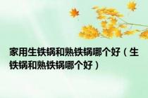 家用生铁锅和熟铁锅哪个好（生铁锅和熟铁锅哪个好）