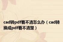 cad转pdf看不清怎么办（cad转换成pdf看不清楚）