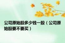 公司原始股多少钱一股（公司原始股要不要买）