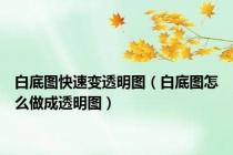 白底图快速变透明图（白底图怎么做成透明图）