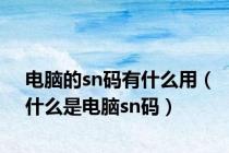 电脑的sn码有什么用（什么是电脑sn码）