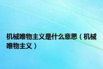 机械唯物主义是什么意思（机械唯物主义）