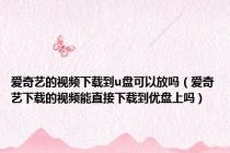 爱奇艺的视频下载到u盘可以放吗（爱奇艺下载的视频能直接下载到优盘上吗）