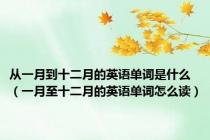 从一月到十二月的英语单词是什么（一月至十二月的英语单词怎么读）