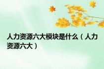 人力资源六大模块是什么（人力资源六大）
