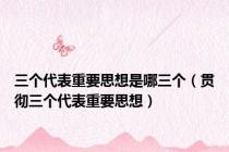 三个代表重要思想是哪三个（贯彻三个代表重要思想）