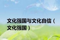 文化强国与文化自信（文化强国）