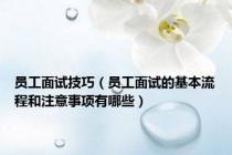 员工面试技巧（员工面试的基本流程和注意事项有哪些）
