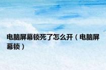电脑屏幕锁死了怎么开（电脑屏幕锁）