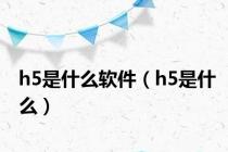 h5是什么软件（h5是什么）