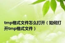 tmp格式文件怎么打开（如何打开tmp格式文件）