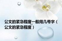 公文的紧急程度一般用几号字（公文的紧急程度）