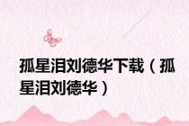 孤星泪刘德华下载（孤星泪刘德华）