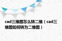 cad三维图怎么转二维（cad三维图如何转为二维图）