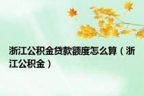浙江公积金贷款额度怎么算（浙江公积金）