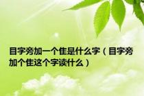 目字旁加一个隹是什么字（目字旁加个隹这个字读什么）