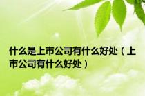 什么是上市公司有什么好处（上市公司有什么好处）