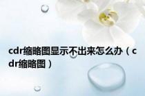 cdr缩略图显示不出来怎么办（cdr缩略图）