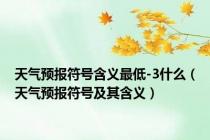 天气预报符号含义最低-3什么（天气预报符号及其含义）