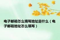 电子邮箱怎么填写地址是什么（电子邮箱地址怎么填写）
