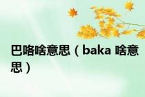 巴咯啥意思（baka 啥意思）