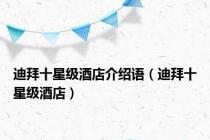 迪拜十星级酒店介绍语（迪拜十星级酒店）
