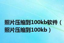 照片压缩到100kb软件（照片压缩到100kb）