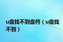 u盘找不到盘符（u盘找不到）