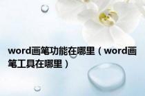 word画笔功能在哪里（word画笔工具在哪里）