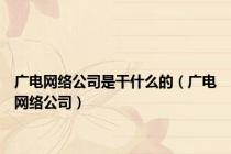 广电网络公司是干什么的（广电网络公司）