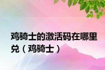 鸡骑士的激活码在哪里兑（鸡骑士）