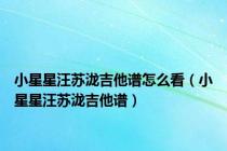 小星星汪苏泷吉他谱怎么看（小星星汪苏泷吉他谱）