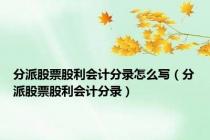 分派股票股利会计分录怎么写（分派股票股利会计分录）