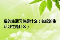 猫的生活习性是什么（老虎的生活习性是什么）