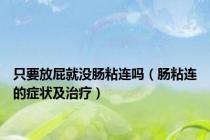 只要放屁就没肠粘连吗（肠粘连的症状及治疗）