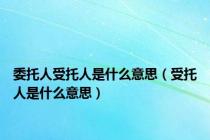 委托人受托人是什么意思（受托人是什么意思）