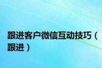 跟进客户微信互动技巧（跟进）