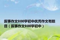 叙事作文800字初中优秀作文有题目（叙事作文800字初中）