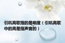 引吭高歌指的是响度（引吭高歌中的高是指声音的）