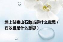 墙上贴泰山石敢当是什么意思（石敢当是什么意思）