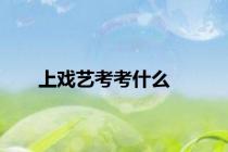 上戏艺考考什么