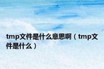tmp文件是什么意思啊（tmp文件是什么）