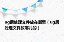 ug后处理文件放在哪里（ug后处理文件放哪儿的）
