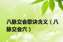 八脉交会歌诀含义（八脉交会穴）