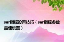 sar指标设置技巧（sar指标参数最佳设置）